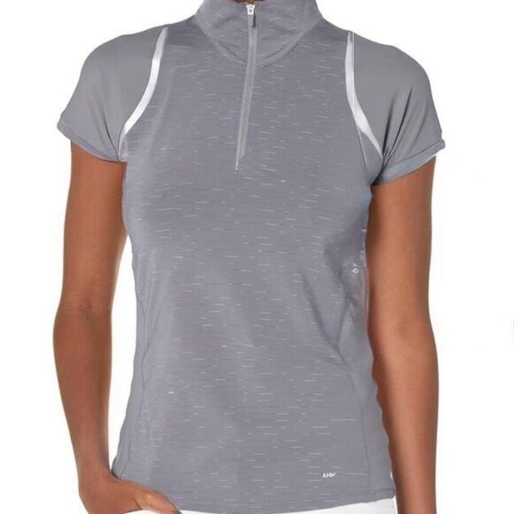 NWOT Cutter & Buck Annika Contour Zip Mock Grey/orange Polo - Picture 9 of 9